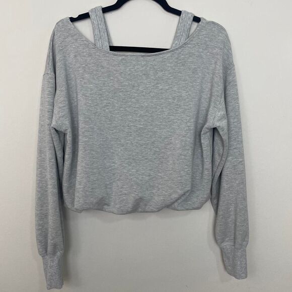 Aerie Gray Off-the-Shoulder Sweater - Picture 7 of 8